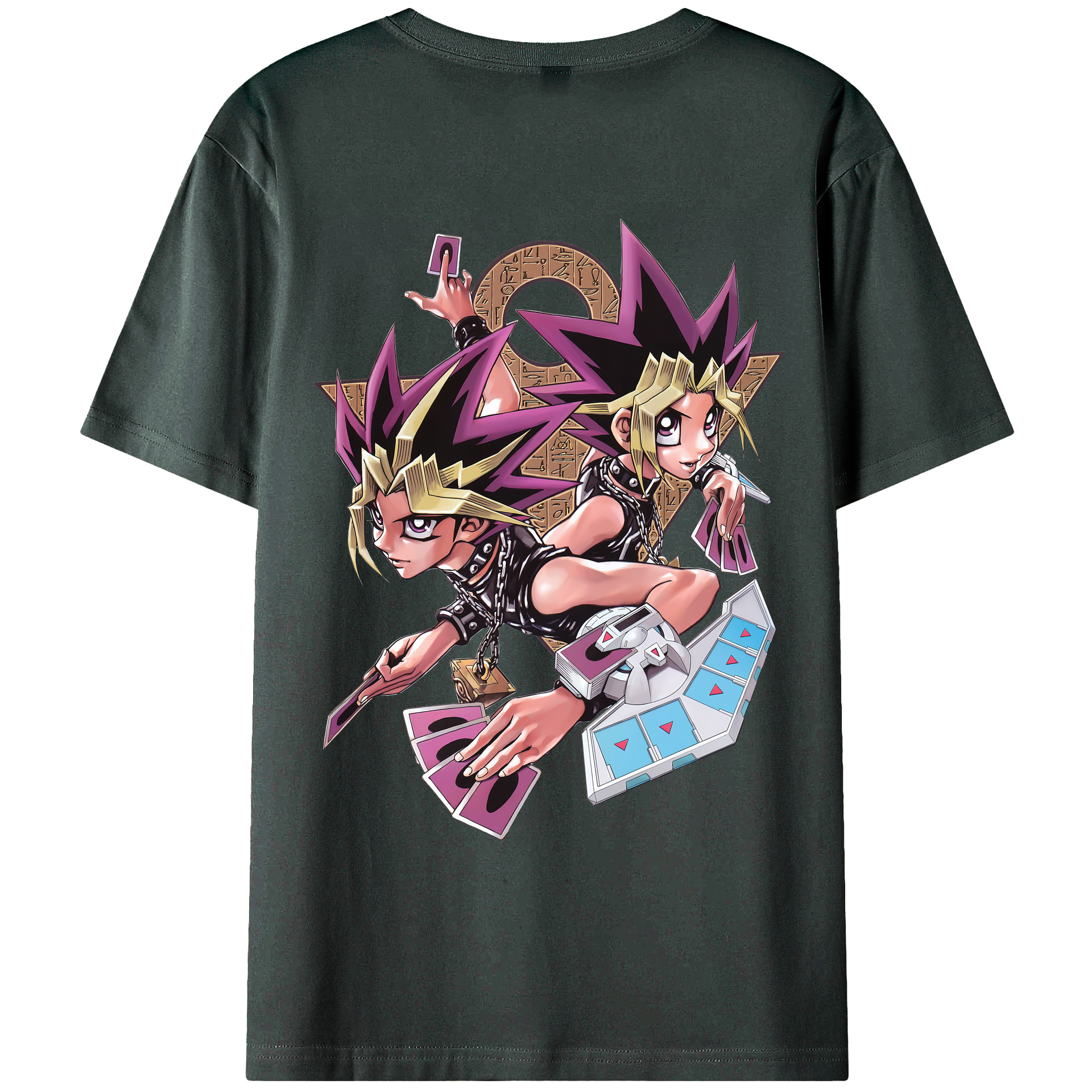 （画像用） 遊☆戯☆王 Yu-Gi-Oh! 綿100％ メンズ半袖Tシャツ（バックプリント） 通気性